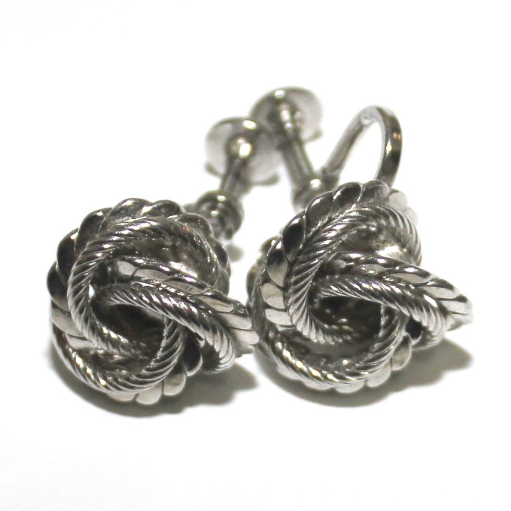 Silver Tone Etched Circular Screw Back Earrings